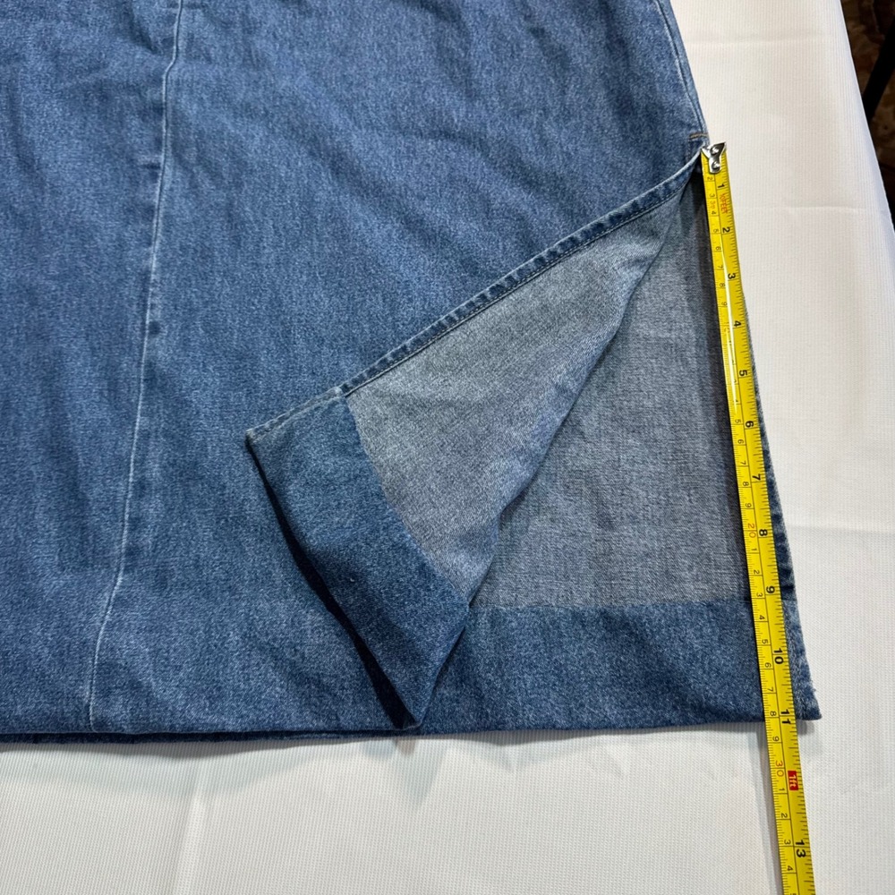 Coastal Grandma Vtg Cottagecore 90s Vintage Women Large Denim Jeans Maxi Dress - Picture 4 of 7